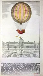 La fuite de Jacques Charles (1746-1823) et Nicholas Robert (1761-1828) du Jardin des Tuileries, 1er décembre 1783
